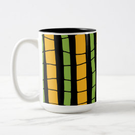 Caneca De Café Em Dois Tons Listras abstratas quebradas