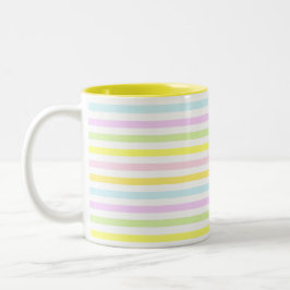 Caneca De Café Em Dois Tons Listras Bonitas em Cores Pastel