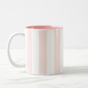 Caneca De Café Em Dois Tons listras brancas cor-de-rosa do VV