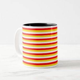 Caneca De Café Em Dois Tons listras da bandeira de Guernsey vermelho amarelo b