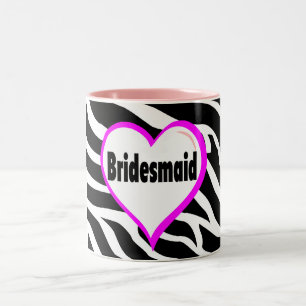 Caneca De Café Em Dois Tons Listras da zebra da dama de honra
