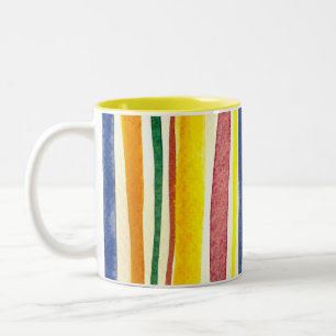 Caneca De Café Em Dois Tons listras de verão
