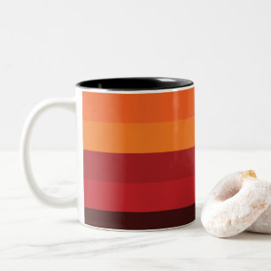 Caneca De Café Em Dois Tons Listras do Pôr do Sol