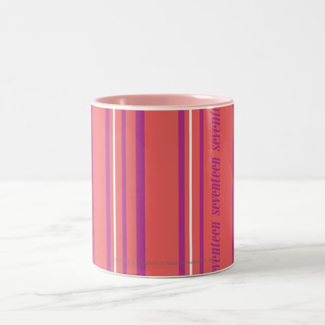 Caneca De Café Em Dois Tons Listras finas LtPink (Centro)