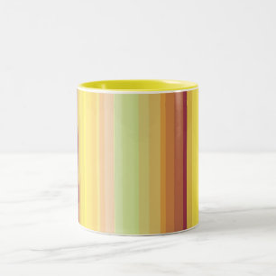 Caneca De Café Em Dois Tons Listras Laranja Amarelo Coloridas
