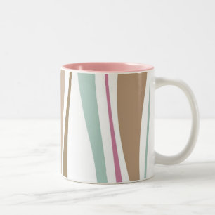Caneca De Café Em Dois Tons Listras retros