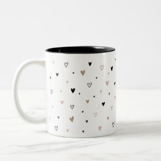 Caneca De Café Em Dois Tons Little Hearts Tasse - Minimalistisches Herzmuster