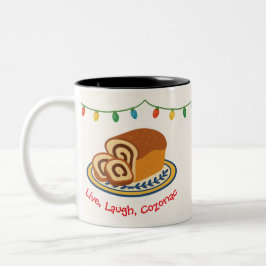 Caneca De Café Em Dois Tons Live Laugh Cozonac Holiday Romanian 