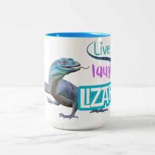 Caneca De Café Em Dois Tons Live Laugh Lizard