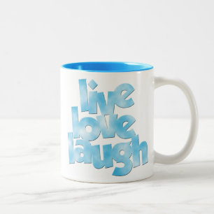Caneca De Café Em Dois Tons Live Love Laugh Mug