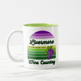 Caneca De Café Em Dois Tons Livermore Wine Country Purple Green Stripes Grapes