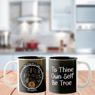 Caneca De Café Em Dois Tons Livro Ampliado - Presente de Sobriedade Personaliz