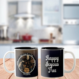 Caneca De Café Em Dois Tons Livro Ampliado - Presente de Sobriedade Personaliz