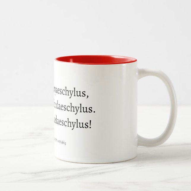 Caneca De Café Em Dois Tons Livro Cai da Cadeira (Ésquilo) (Direita)