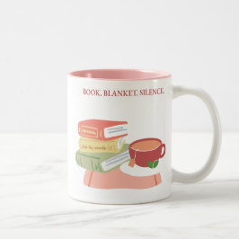 Caneca De Café Em Dois Tons Livro. Cobertura. Silêncio.