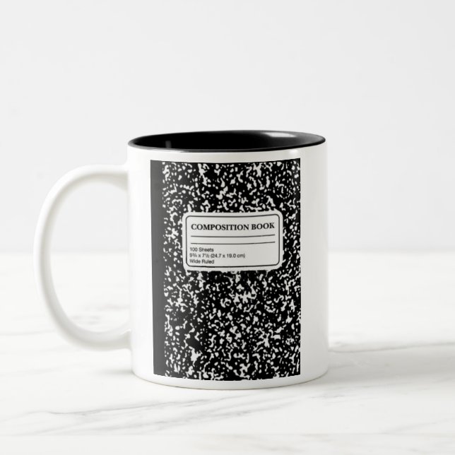 Caneca De Café Em Dois Tons Livro de Composição/Professora Estudante (Esquerda)