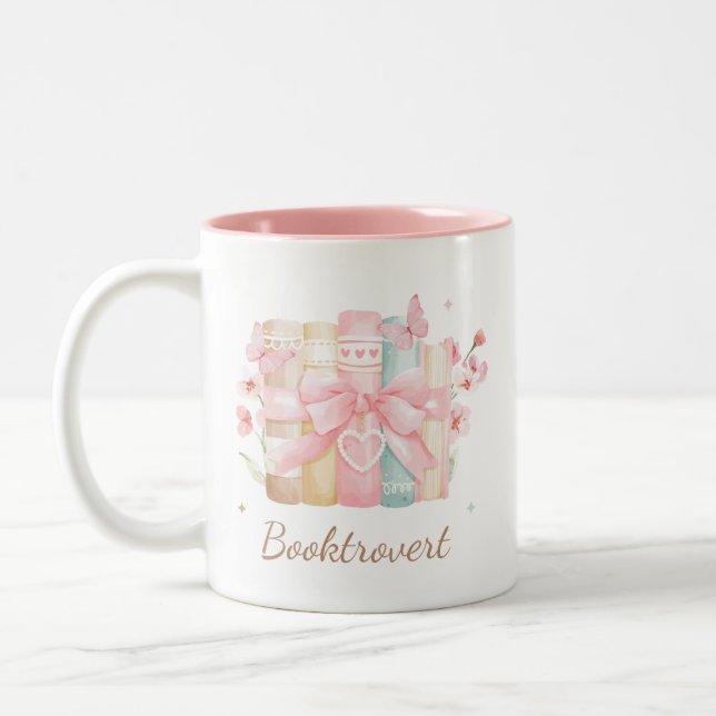 Caneca De Café Em Dois Tons Livro de Coquetes do Booktrovert (Esquerda)