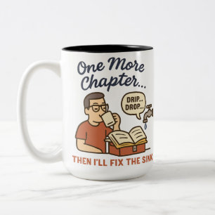 Caneca De Café Em Dois Tons Livro Engraçado Lover Mug - Mais Um Capítulo