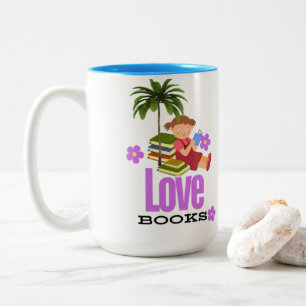Caneca De Café Em Dois Tons Livros de Mug Two-Tone Mug Love