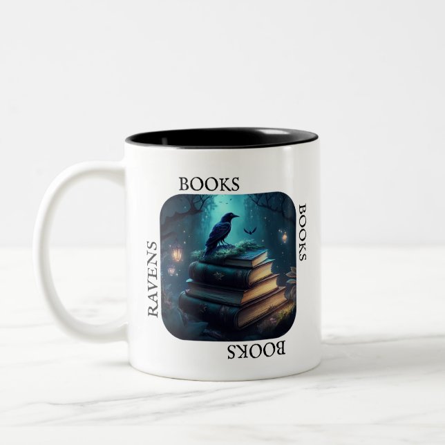 Caneca De Café Em Dois Tons Livros Livros Livros Livros (Esquerda)