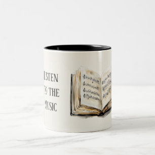 Caneca De Café Em Dois Tons Livros Negros de Partituras Musicais