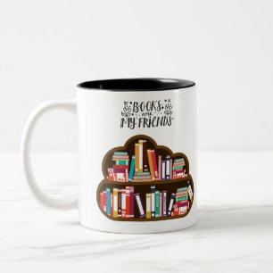 Caneca De Café Em Dois Tons Livros são meus amigos