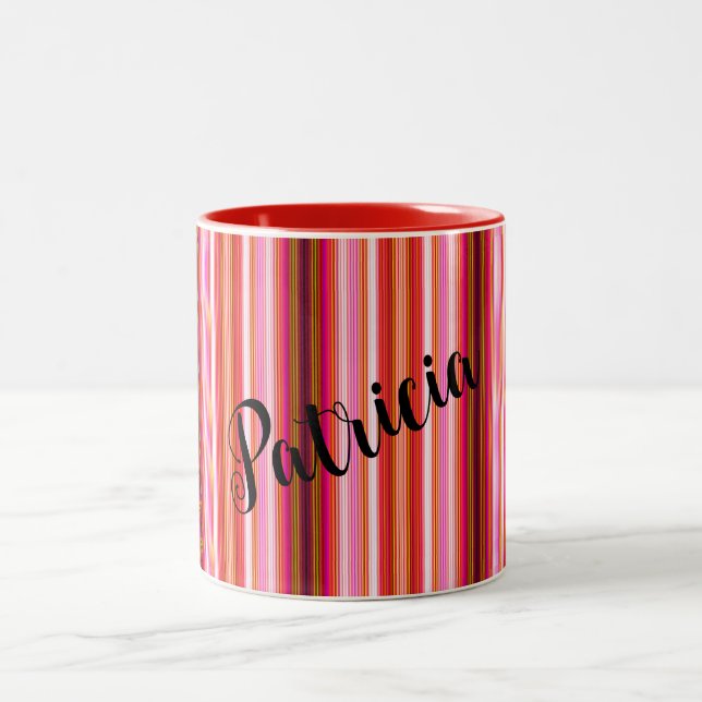 Caneca De Café Em Dois Tons Lixeira Vertical Personalizada Vermelha (Centro)
