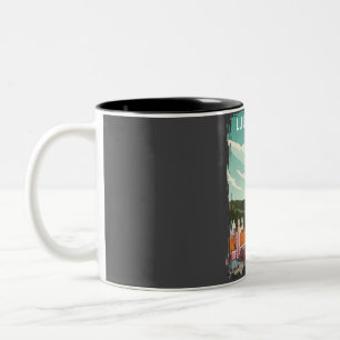 Caneca De Café Em Dois Tons Ljubljana Eslovênia Vintage - Viagem mínimo retrô