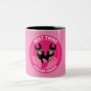 Caneca De Café Em Dois Tons Llama Alpaca Twin Girl