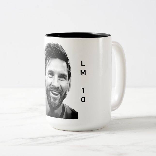 Caneca De Café Em Dois Tons LM messi 10 (Frente Esquerda)