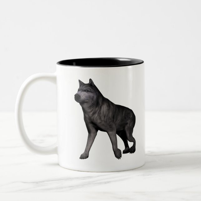 Caneca De Café Em Dois Tons Lobo (Esquerda)