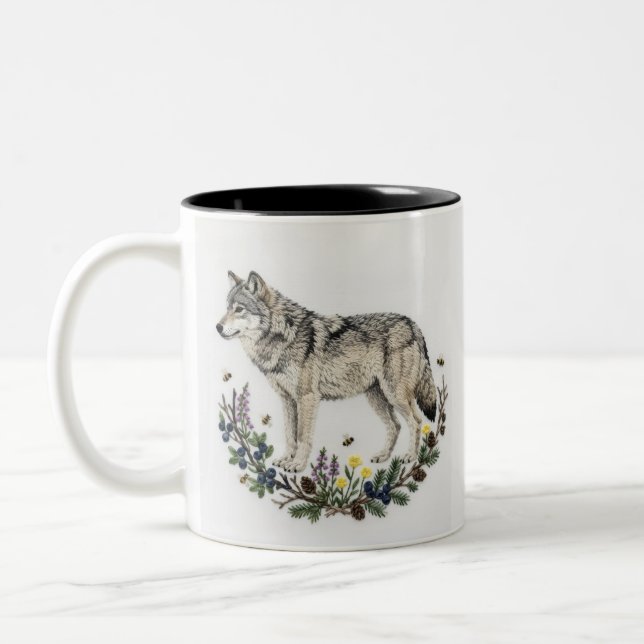 Caneca De Café Em Dois Tons lobo (Esquerda)