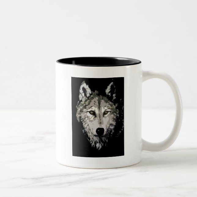Caneca De Café Em Dois Tons Lobo (Direita)