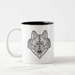 Caneca De Café Em Dois Tons Lobo