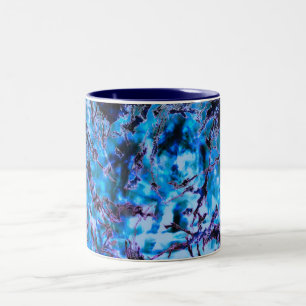 Caneca De Café Em Dois Tons Lobo Azul Místico