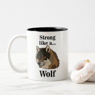 Caneca De Café Em Dois Tons Lobo Cinzento