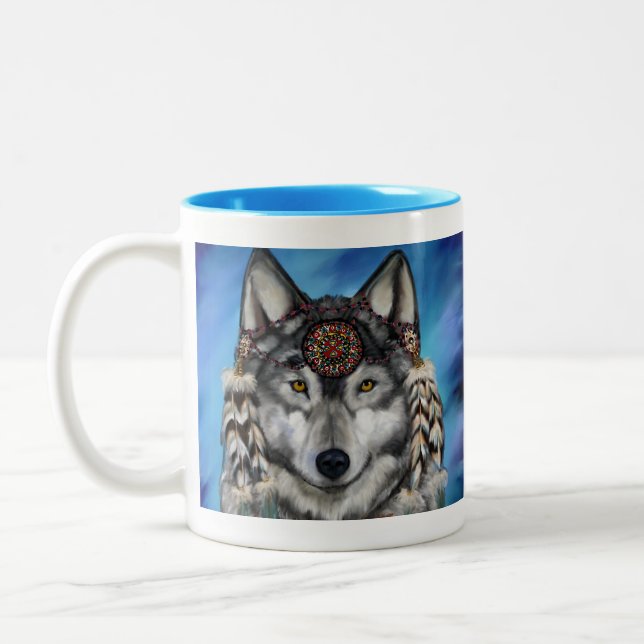 Caneca De Café Em Dois Tons Lobo Cinzento (Esquerda)