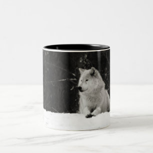 Caneca De Café Em Dois Tons Lobo de Neve