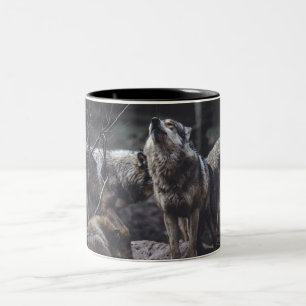Caneca De Café Em Dois Tons Lobo do lobo do lobo