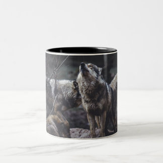 Caneca De Café Em Dois Tons Lobo do lobo do lobo