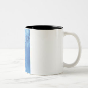 Caneca De Café Em Dois Tons Lobo fantasma uivando na lua