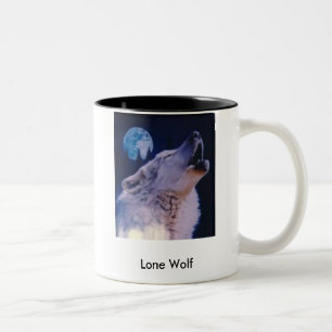 Caneca De Café Em Dois Tons lobo, lobo solitário