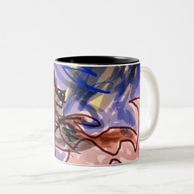 Caneca De Café Em Dois Tons Lobo no outono (Frente Esquerda)