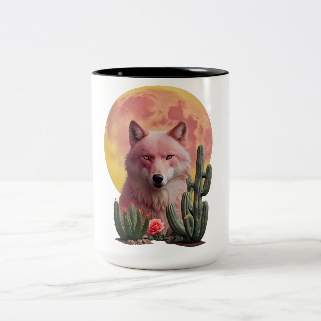 Caneca De Café Em Dois Tons Lobo Seis: (Centro)