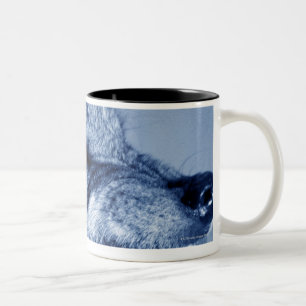 Caneca De Café Em Dois Tons Lobo Snarling (lúpus de Canis), perfil (Digital