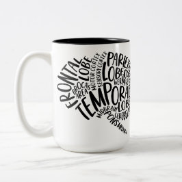 Caneca De Café Em Dois Tons Lobos EEG do Cão do Cérebro