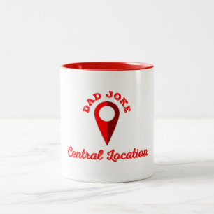 Caneca De Café Em Dois Tons Localização Central da Piada pai