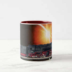 Caneca De Café Em Dois Tons Locomotiva a vapor BR 53 Borsig Mug