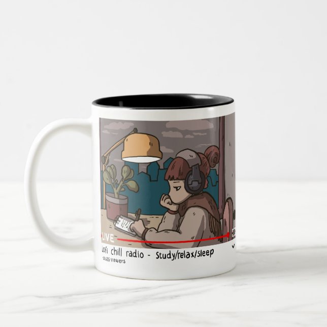 Caneca De Café Em Dois Tons Lofi Hiphop Chill Radio (Esquerda)