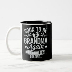 Caneca De Café Em Dois Tons Logo a Ser Avó Novamente 2026 Gravidez em Curso